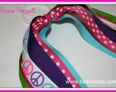 Two Nieces Peace-Pony O Ponytail Holder Streamers Hot Pink, Purple, Green, Turquoise