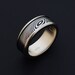 Genuine stainless Damascus Steel and White Gold Mens Ring PD41