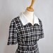 New Year's 12 Dollar Sale Vtg Pleated Plaid Peter Pan Collar Day Dress