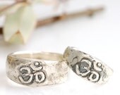 Yoga Inspired Om Wedding Bands - Palladium sterling silver