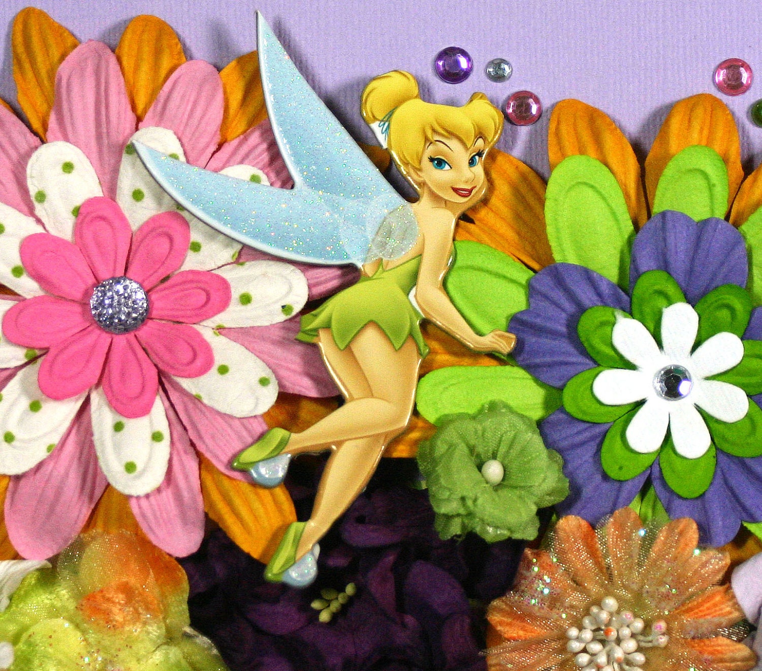 12 x 12 Premade Scrapbook Layout Disney Princess Fairy -- Tinkerbell -- Girl