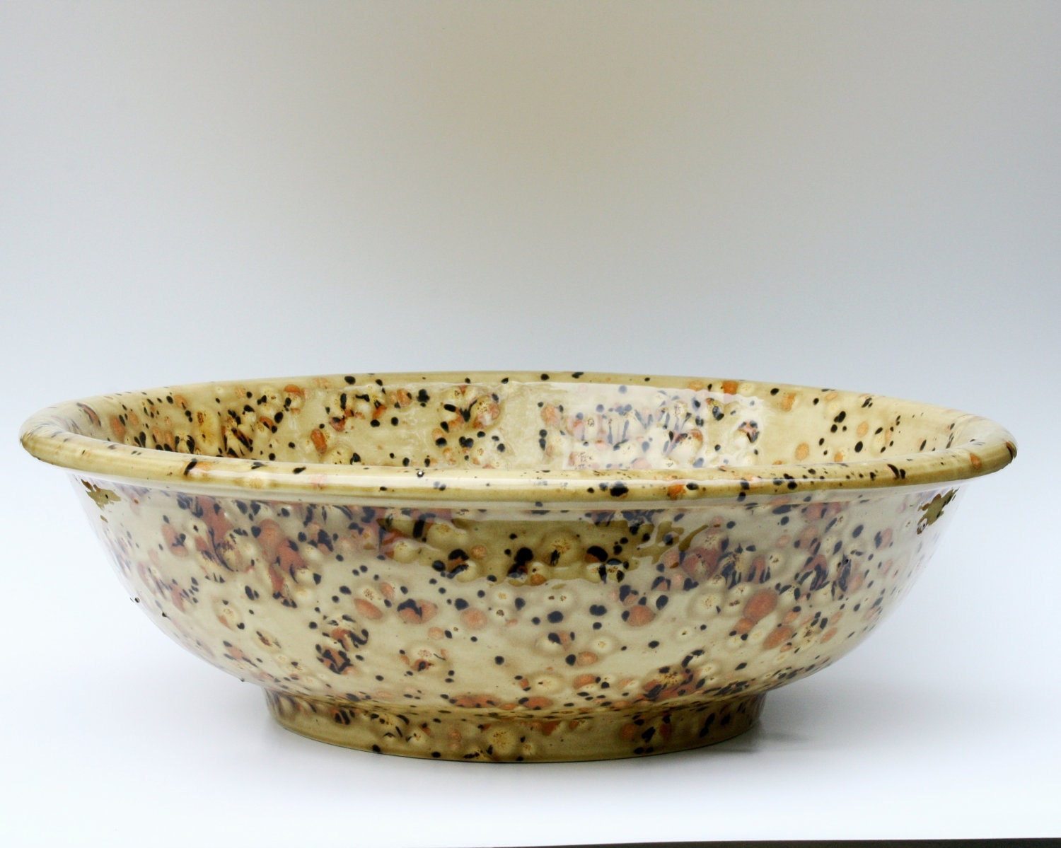 Large Serving Bowl in Golden Brown and Rust - miasorellagifts