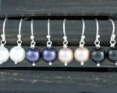 Bridesmaids Gifts, 4 Pairs of Swarovski Pearl earrings on Sterling Silver Ear Wires, You Choose The Color