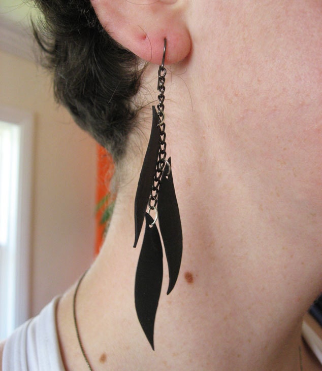 Cascade - Upcycled Bike Tube Earrings