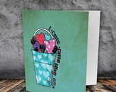 I Really Really Love You Valentine Love Card / Cute square size
