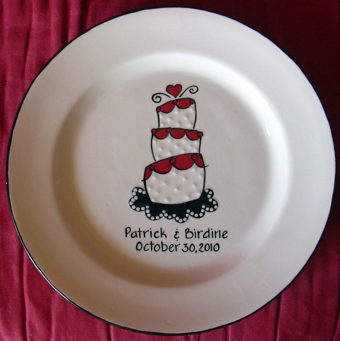 WEDDING GUEST BOOK custom - Guest book plate - wedding signature plate - funky cake