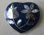 Vintage Alpaca Heart Shaped Brooch