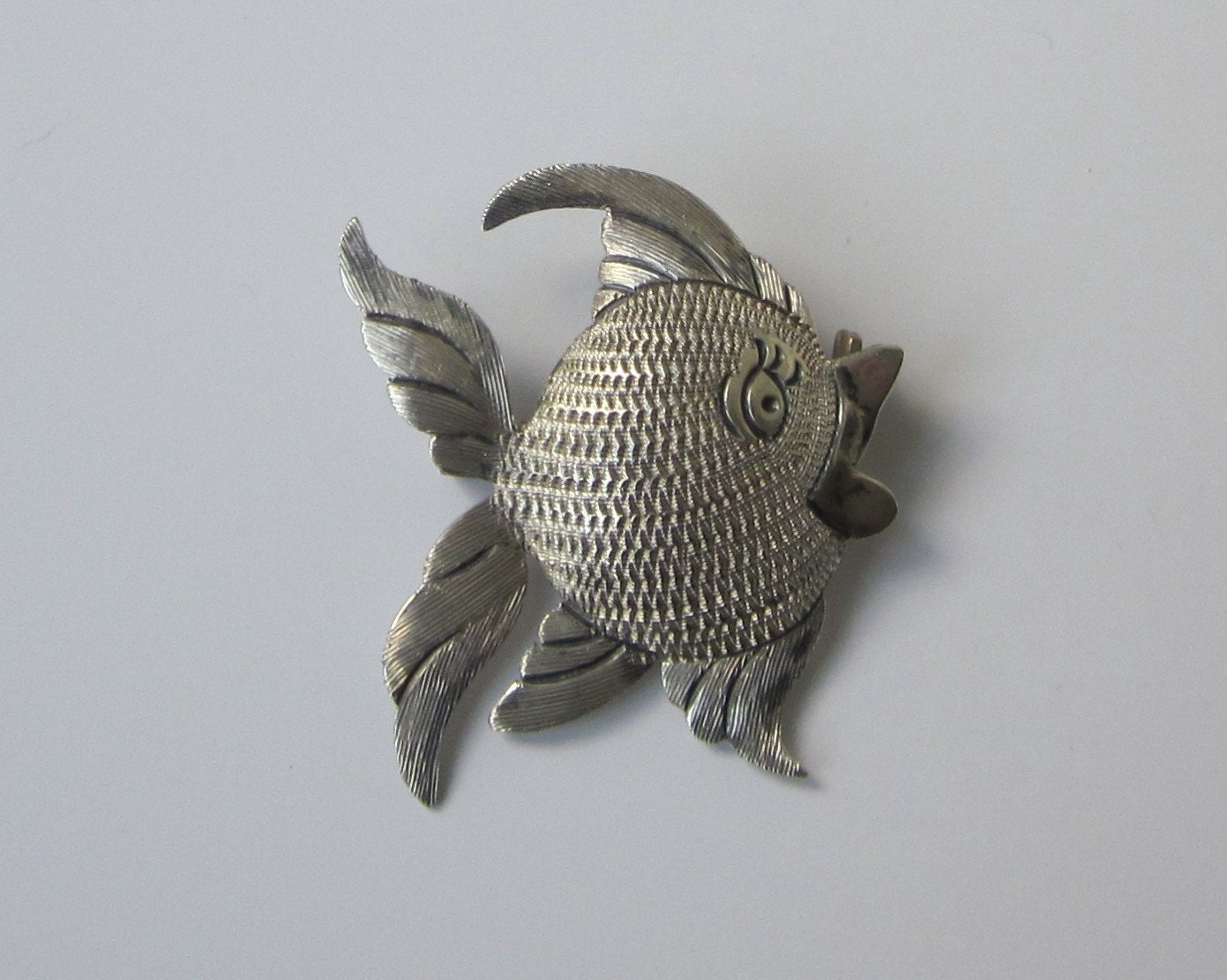 Mexico Sterling Fish Brooch - Vintage
