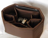 PreOrder DSLR Camera Bag Insert in Brown - Lens Sleeves  - Custom Sizes