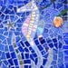 Seahorse Mosaic Tile Garden Stepping Stone