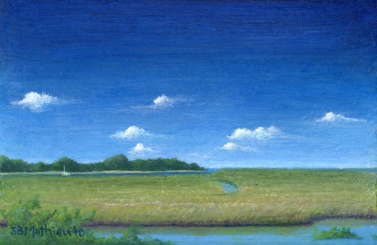 Wetlands, Madison, Connecticut 4 x 6 Print of Original Painting by SBMathieu