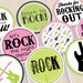 ROCK GUITAR Bachelorette Party Circles & Cupcake Toppers