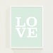 Baby Nursery Art Decor in Mint Green Pastel - Love Poster Nursery Wall Art Typography Print - Kids Wall Art - Valentine - Valentines Day
