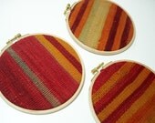 3 Wall Hanging-Hand Embroidered-Turkish Antique Kilim