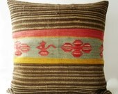 Sukan / SOFT Hand Woven - Turkish Patchwork Kilim Pillow Cover - 24x24