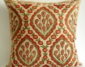 Sukan / Vintage Hand Embroidered Silk  Suzani Pillow Cover - 18x18 inch