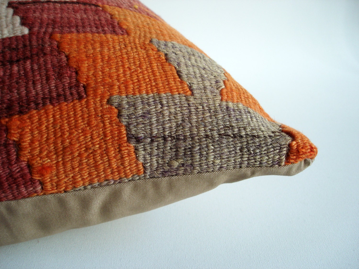 Sukan / Hand Woven - Turkish Kilim  Pillow Cover - 24x16 inch