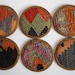 Sukan / Hand Woven - Turkish Antique Kilim Cups Coasters - 6 pcs