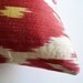 Sukan / Handmade Original Silk ikat Pillow Cover, Decorative pillow, Organic pillow, Anatolian pillow, 12x24 inch Red, Beige, Yellow Color