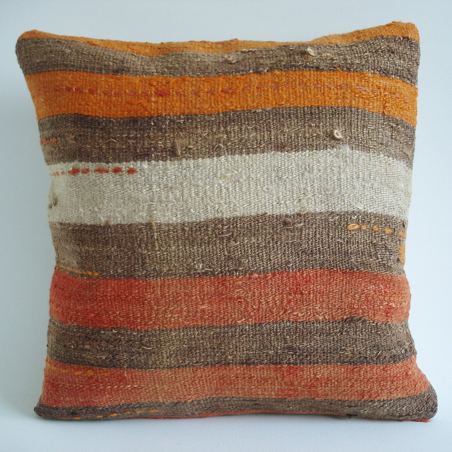Sukan / Hand Woven Vintage Turkish Kilim Pillow Cover, Decorative Pillows, Accent Pillow, Throw Pillow - 16x16 inch