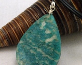 Russian Amazonite Teardrop and Sterling Pendant