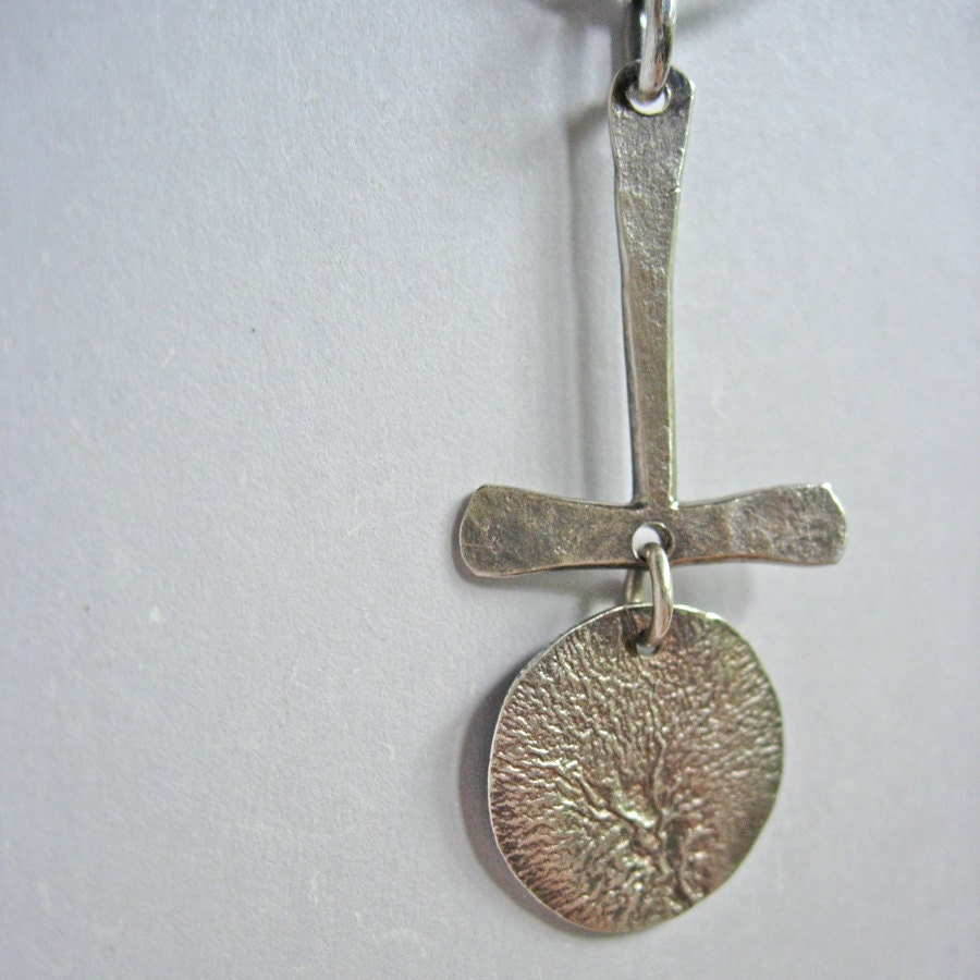 Asian Inspired Sterling Silver Gong Pendant
