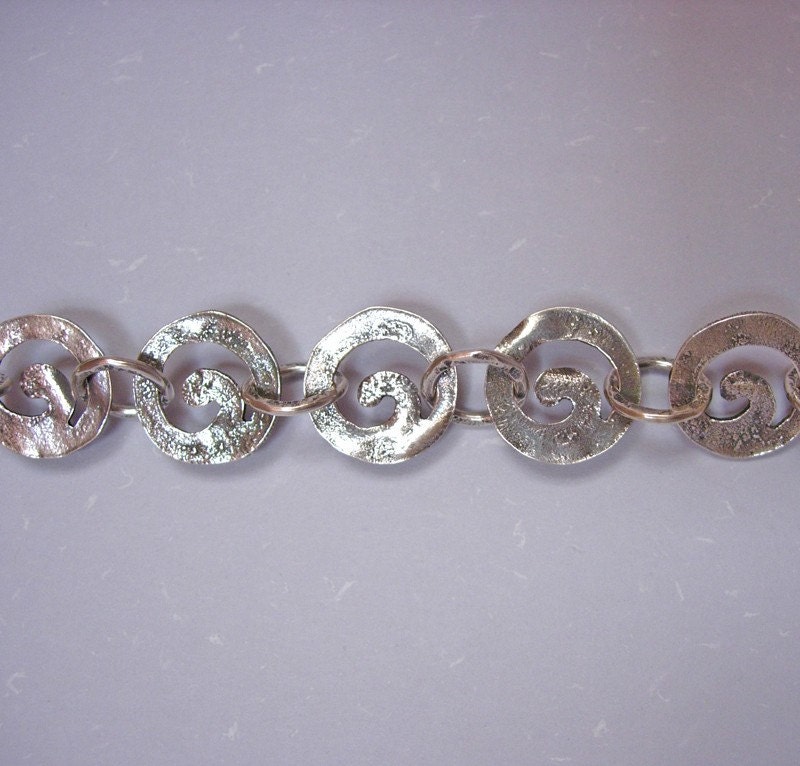5 Spiral Silver Link Bracelet