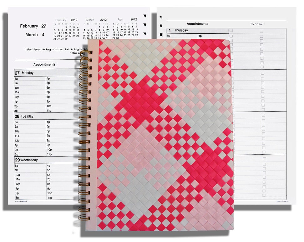 CUSTOM, 2013 Planner, Weekly and Monthly Pages, 12 Month, 9 X 11, Choose Your Colors