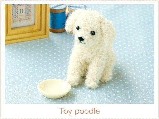 Japanese Felt Wool Dog Kit Package -Toy poodle DIY handmade Gift