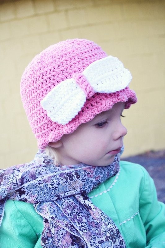 Crochet Bow Beanie PDF Pattern newborn to adult sizes