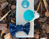 Delilah - Bow & Fabic Lace Rosette 2-pack