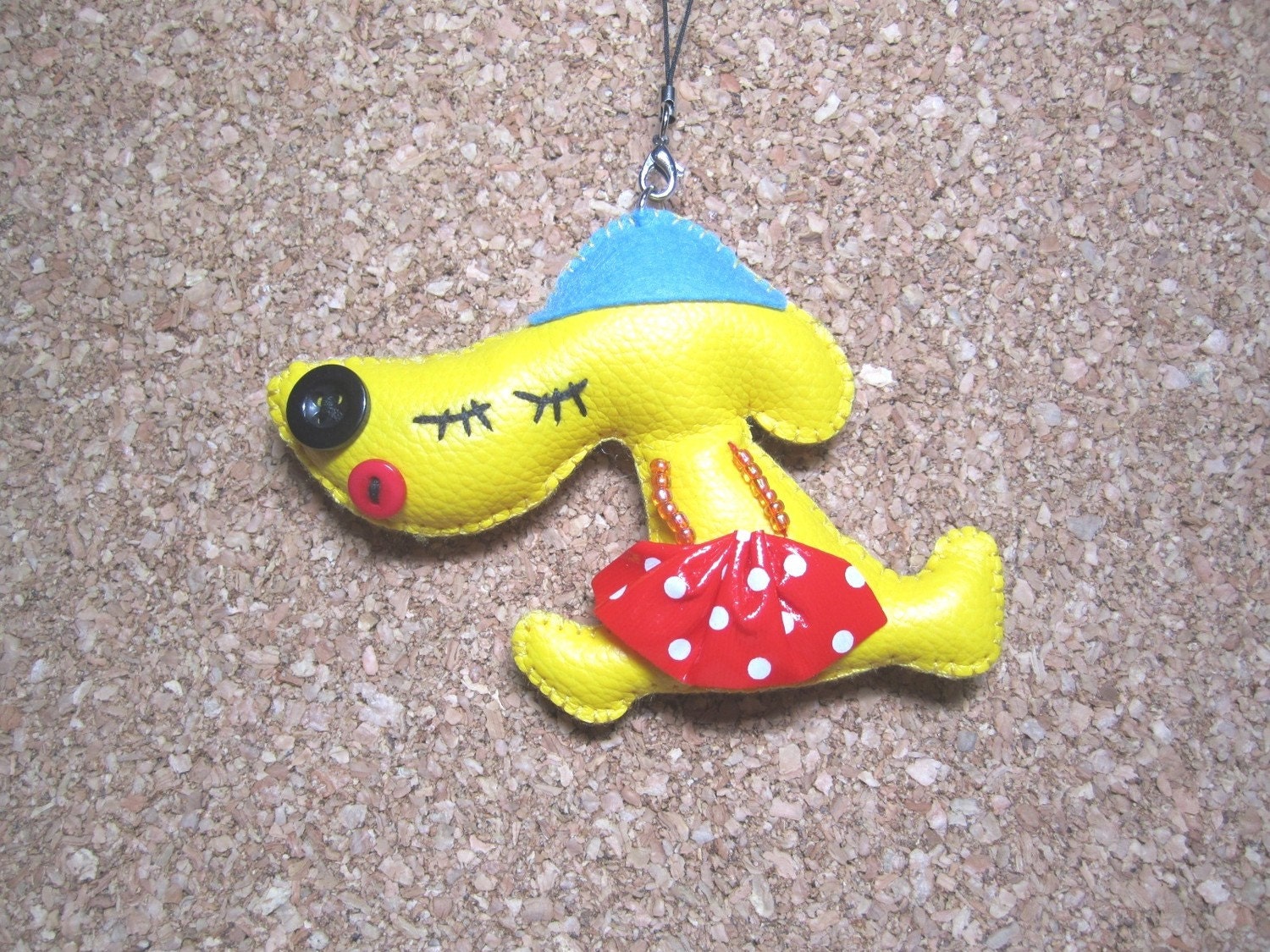 2 Stuffed Animal Dog Keychains in Yellow and Black Gift Set - 167