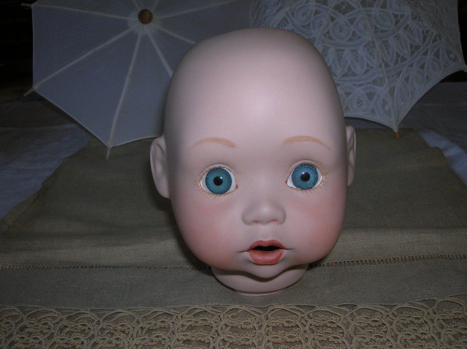 Large Bisque Baby Doll Head Hutchens 1987