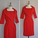 r e s e r v e d...1950s cocktail dress / vintage 50s red hot wiggle dress / She's On Fire