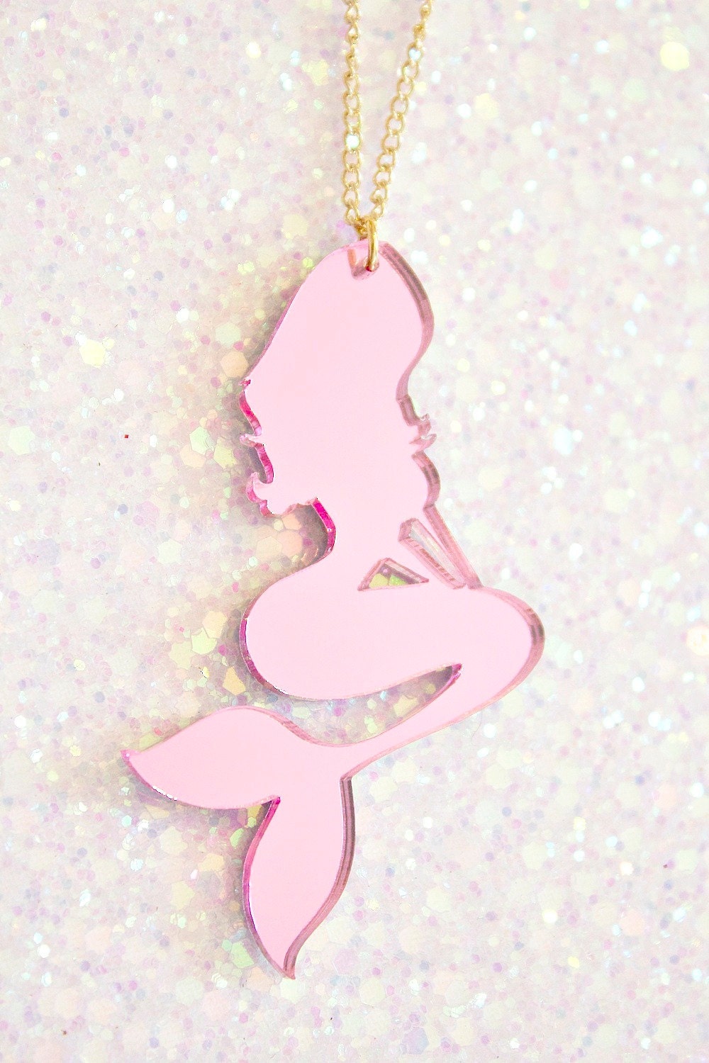 Mermaid Jewelry // Wish you were a Mermaid Pink Necklace // mermaid necklace
