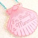 Mermaid Jewelry // A Mermaid gave me this Pink Shell Necklace (Blue chain) // mermaid necklace