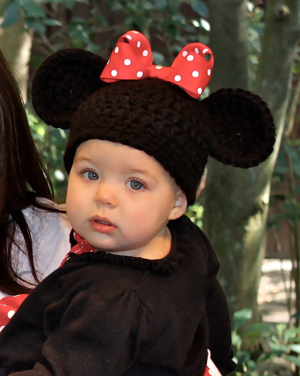 Minnie Mouse Hat with Red Bow