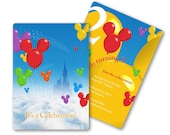 Disney Invitation with Mickey Mouse Balloons