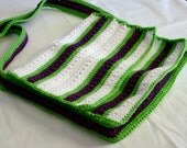 Courier bag green purple white with strap crochet bright orchid pack carry notebook messenger pouch