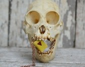 One of a Kind Book Necklace: Small, daffodil yellow with oxblood triangle no. 2, reclaimed leather.