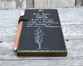 Chalkboard Tablet: Reclaimed Poplar and leather.