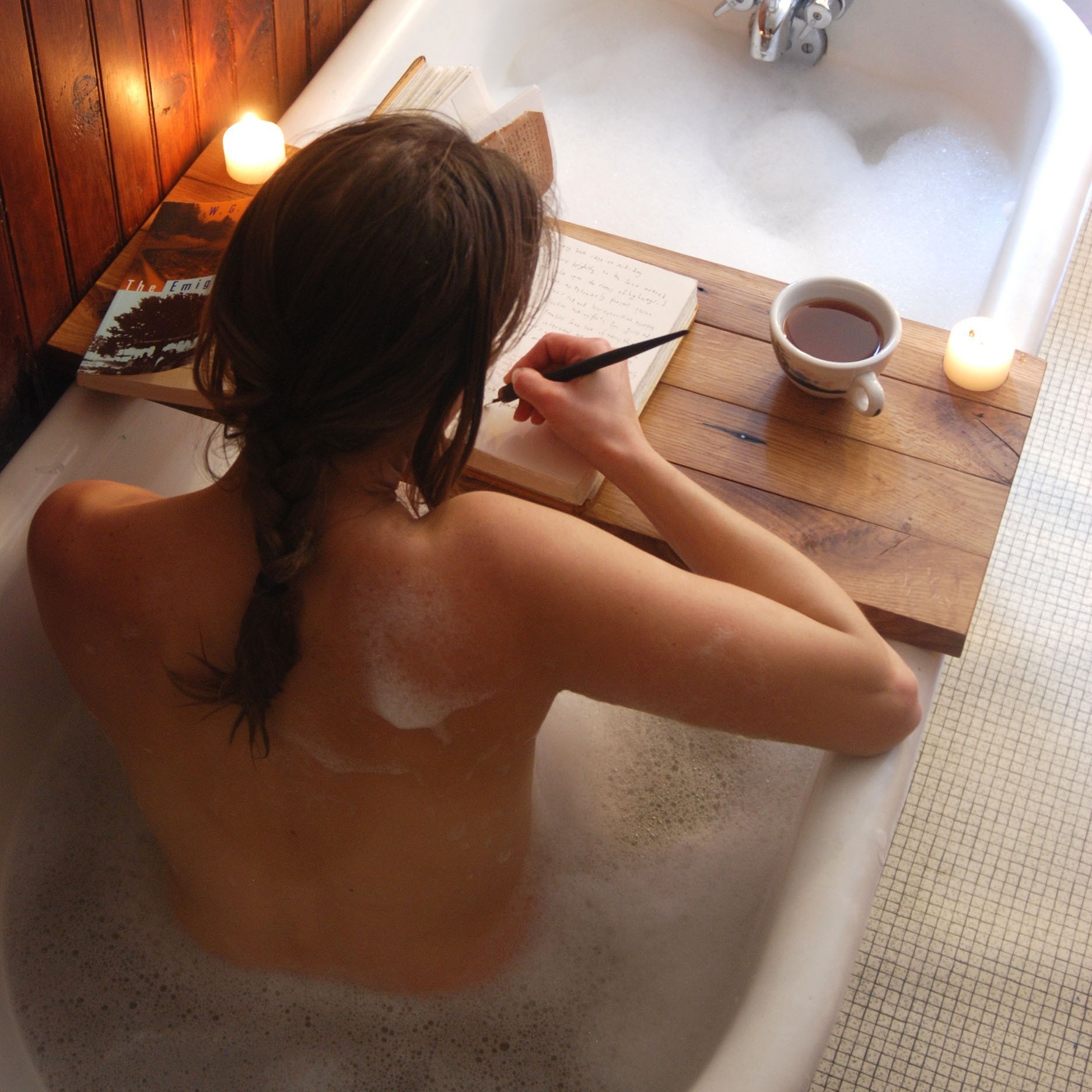 Tub Caddy made of Reclaimed Oak from a Broken Down Hardware Store