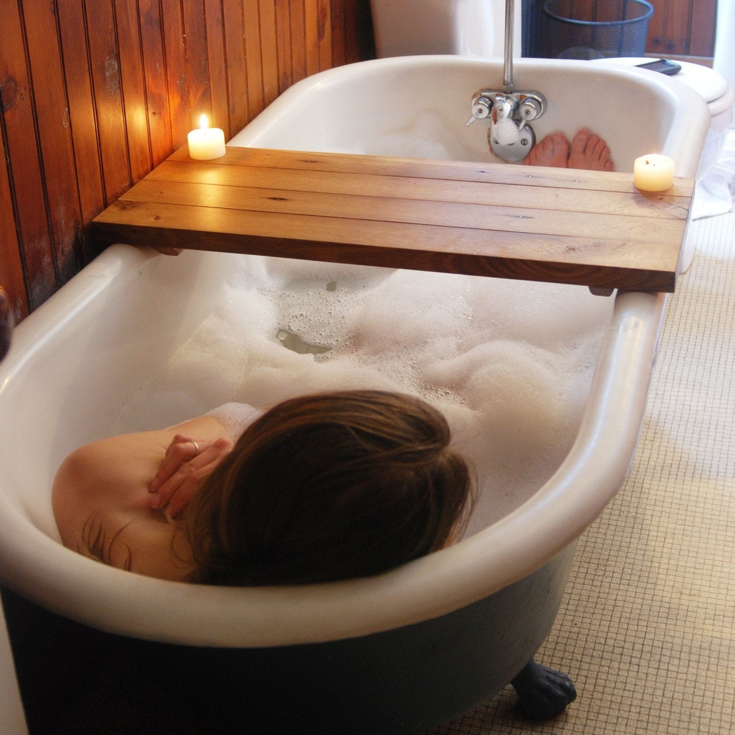 Reclaimed Wood Tub Caddy