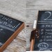 Chalkboard Pad: Reclaimed wood and leather.