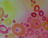 Orange Bubble 1 - Original Watercolor Painting
