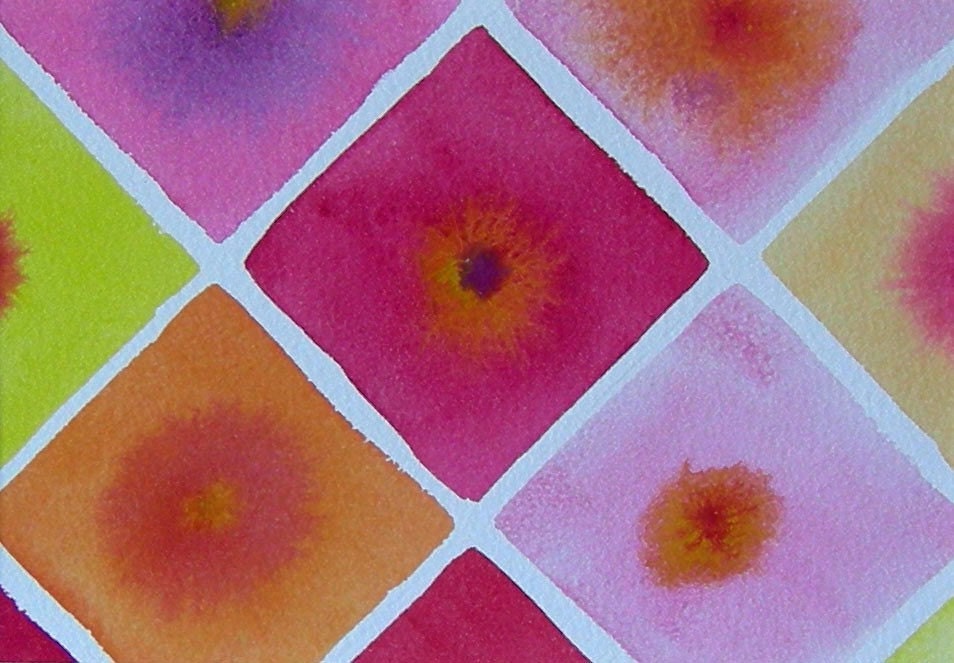 Pink Sunspot - original watercolor painting