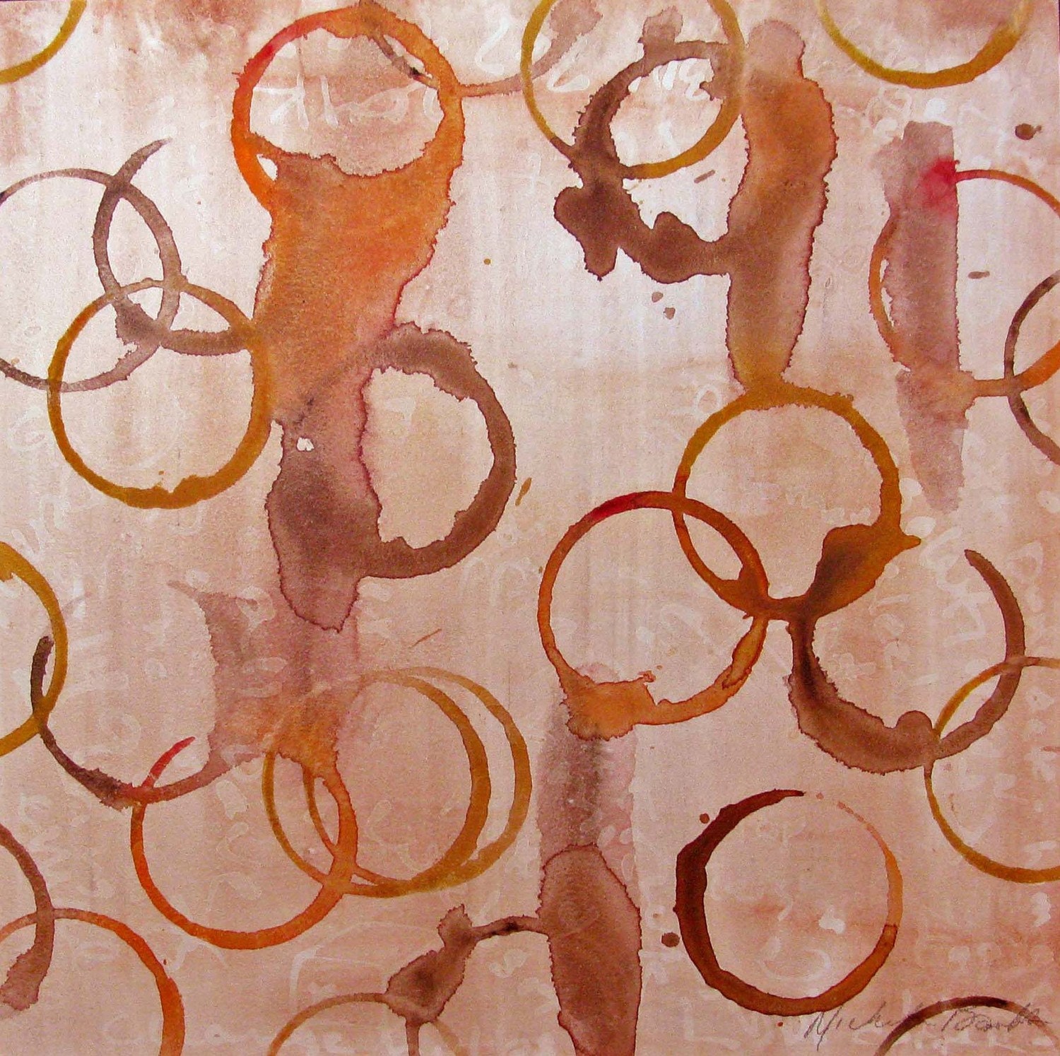 Meeting Over Coffee 7 - Original Watercolor Painting on clayboard