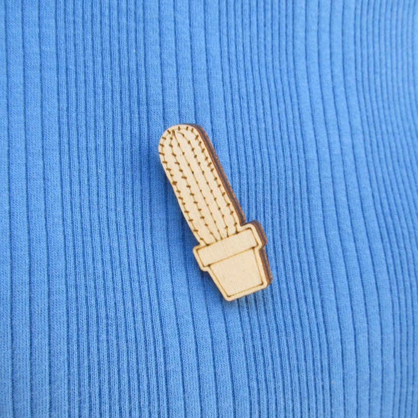 Cactus Wooden Brooch No. 3