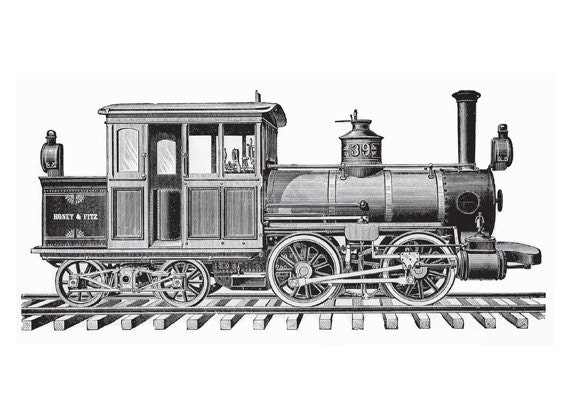 Train 6 Boy's Nursery Bedroom Playroom Wall Art