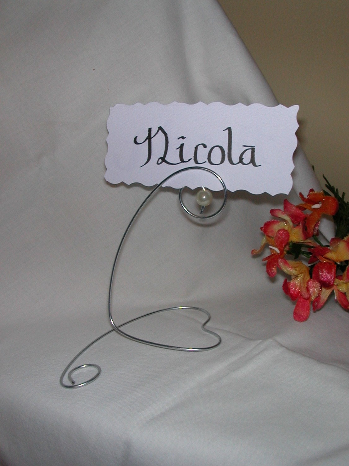 Only 1.25 each...20 Elegant Silver wire Place/ Name/ Table number holders ( Valentine Special / Weddings /Gatherings )